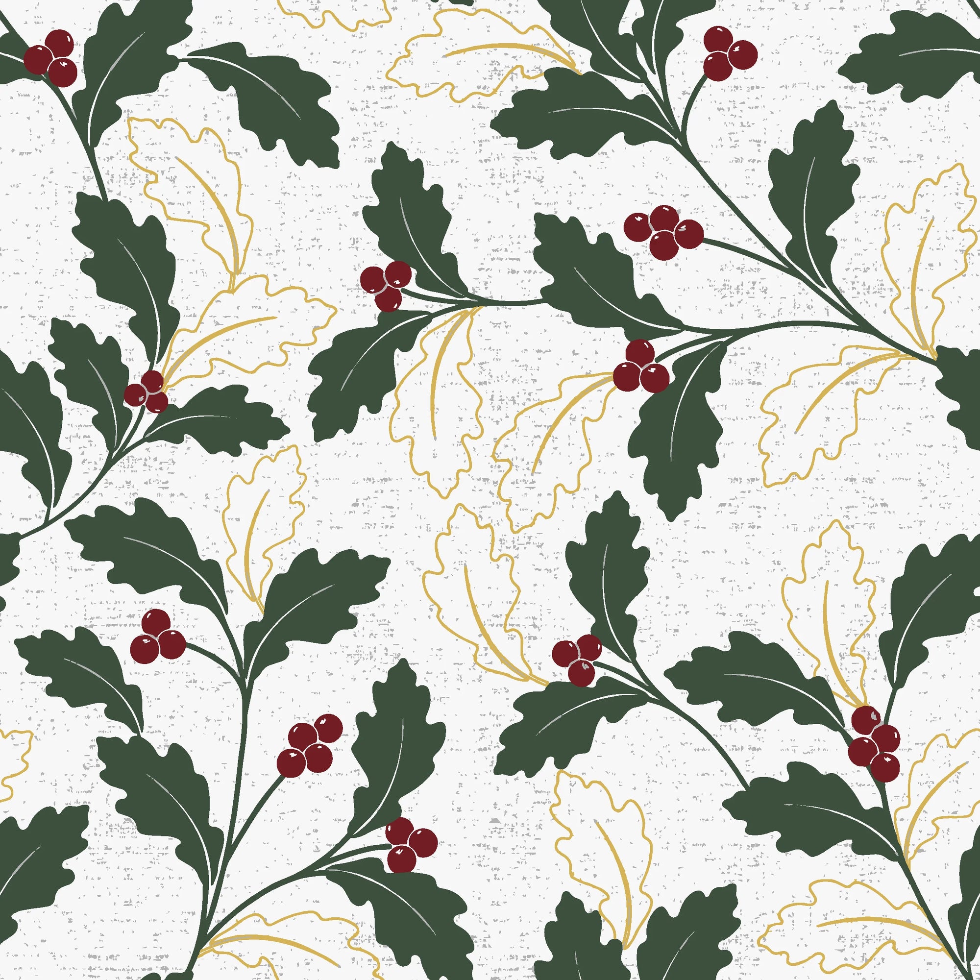 Deep Oak elegant green botanical wallpaper