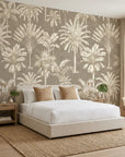 Desert Bloom cactus flower wallpaper adding character to a cozy bedroom