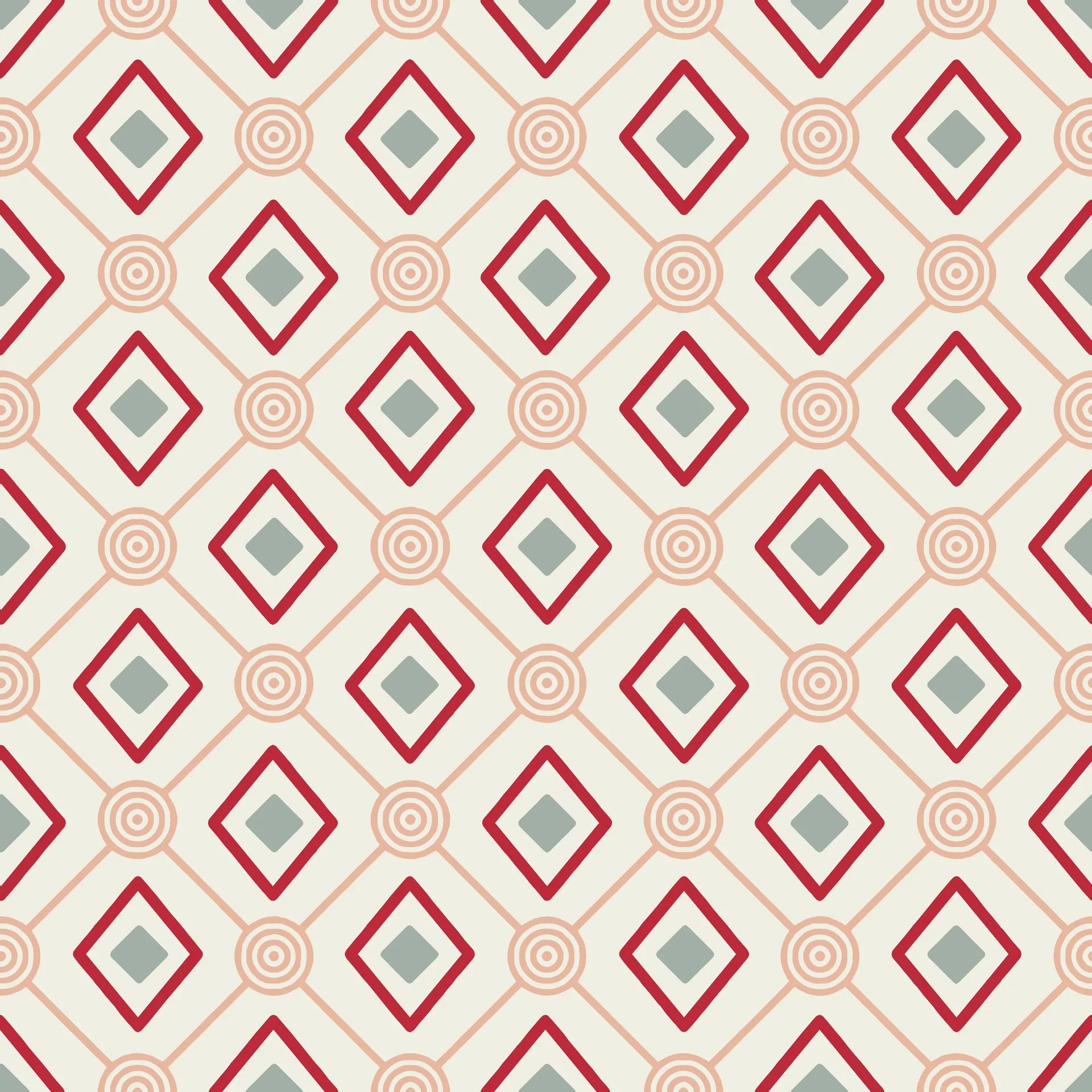 Smooth neutral red geometric peel and stick wallpaper - Desert Compass