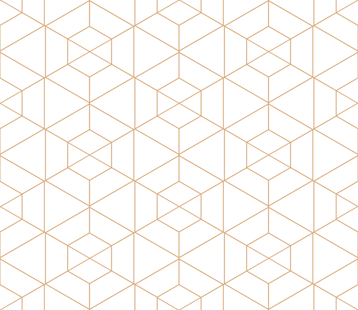 Desert Filigree gold geometric cube wallpaper