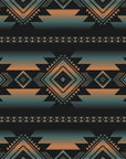 Geometric Southwestern wall covering with an ombre pattern of black stripes fading into orange—Desert Echoes