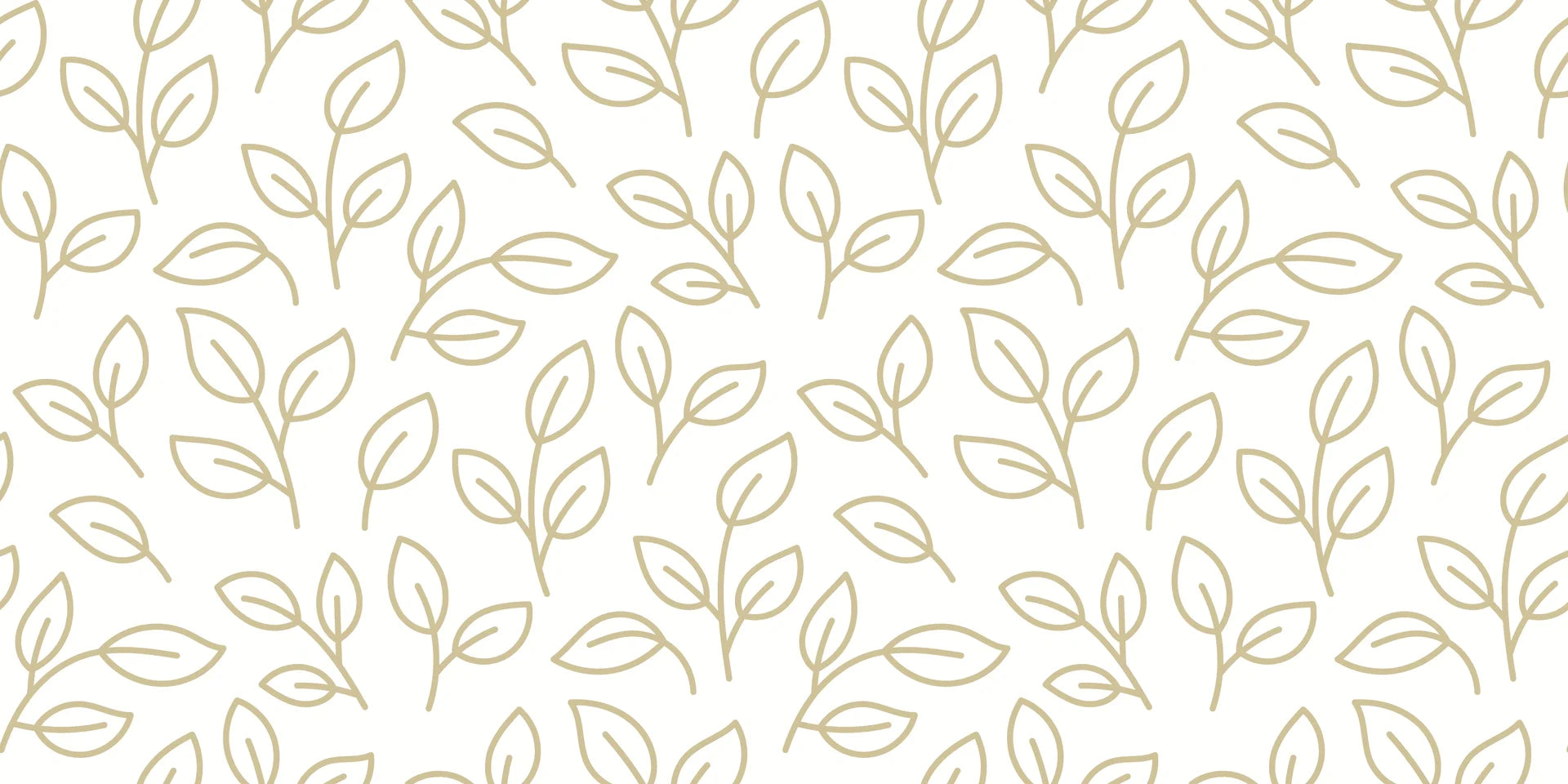Matte golden leaf sprigs peel and stick wallpaper - Dew &amp; Gold