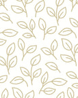 Matte golden leaf sprigs peel and stick wallpaper - Dew & Gold