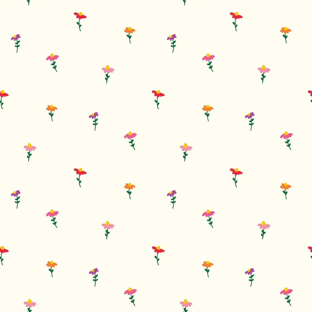 Ditsy Delight cream colorful tiny flower wallpaper