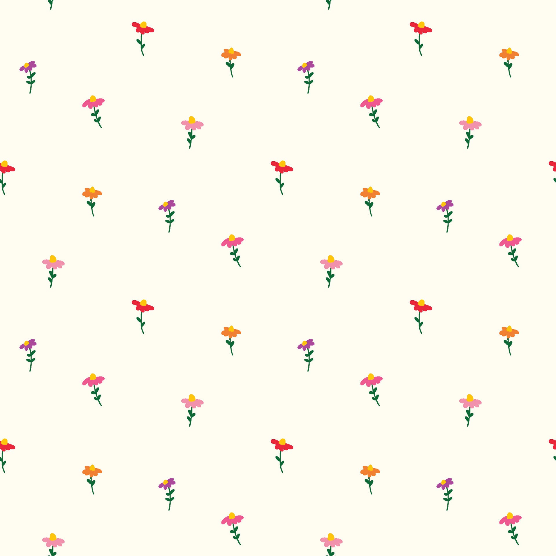 Tiny colorful wildflower ditsy floral peel and stick wallpaper - Ditsy Delight