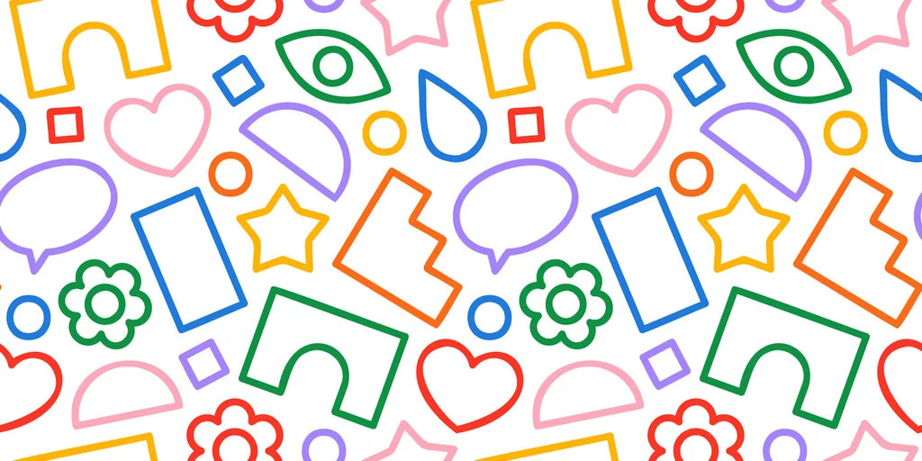 Colorful geometric outline shape novelty peel and stick wallpaper - Doodle Bloom