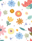 Whimsical colorful stylized floral botanical peel and stick wallpaper - Dotted Bliss