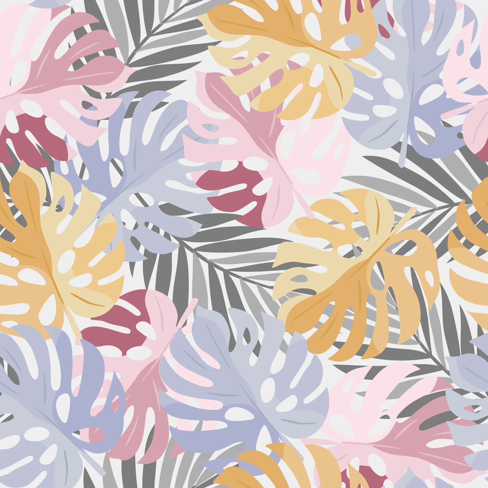 Smooth pastel tropical leaf peel and stick wallpaper - Dream Canopy