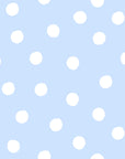 Light blue and white hand-drawn polka dot peel and stick wallpaper - Dream Drops