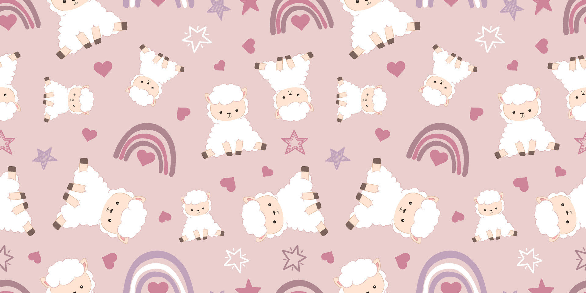 A whimsical wall covering depicting vast imaginary fields