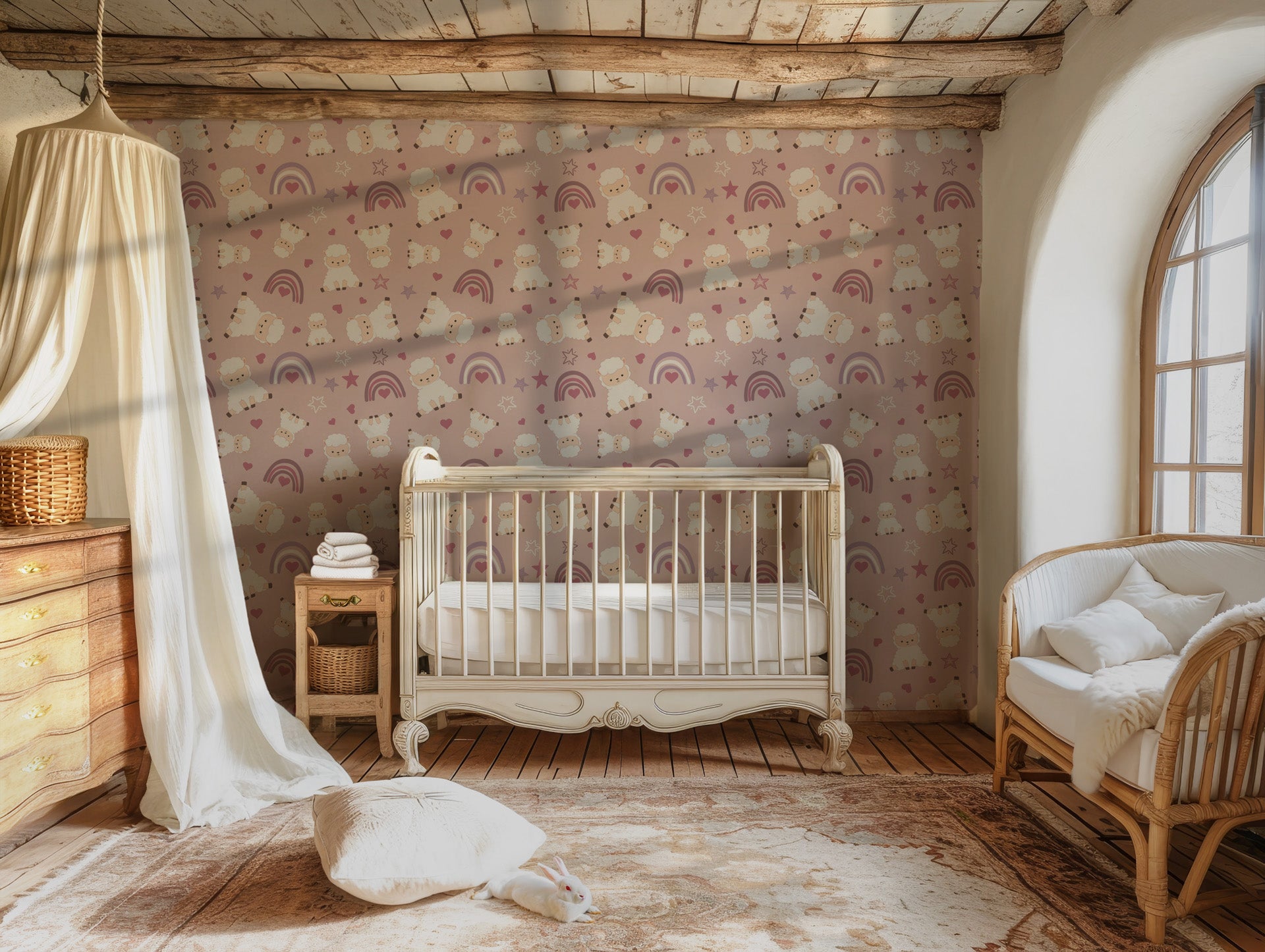 Beautiful scenic wallpaper depicting open dreamy fields