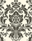 Dreamy Fern Dial black and cream damask wallpaper