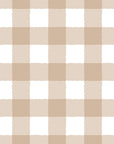 Textured beige and cream gingham check peel and stick wallpaper - Dune Plaid