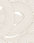 Smooth tan ribbon swirl peel and stick wallpaper - Dune Ribbon
