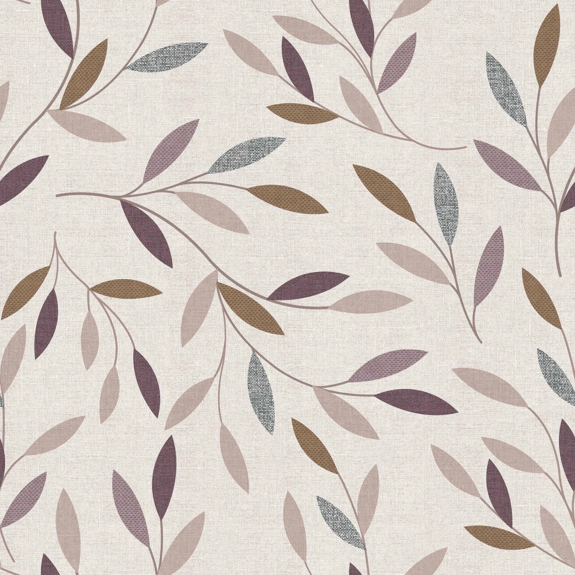 Dusk Canopy neutral botanical peel and stick wallpaper creating ambiance in a serene bathroom
