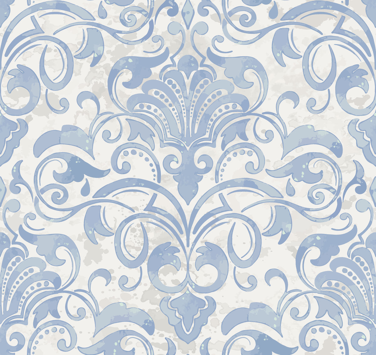 Dusky Garden Waltz soft blue damask wallpaper