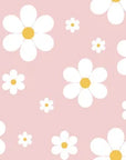 Smooth pink and white daisy floral peel and stick wallpaper - Dusky Bloom