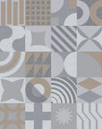 Textured grey geometric peel and stick wallpaper - Dust & Form
