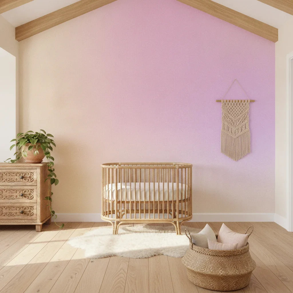 Dusted Sky soft pink lavender ombré creating ambiance in a serene bathroom