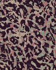 Self-adhesive wall covering featuring an abstract pink and green leopard spot pattern, named Earthy Echoes