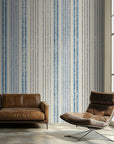 Textured blue grey distressed vertical stripe peel and stick wallpaper - Ecliptic Flow