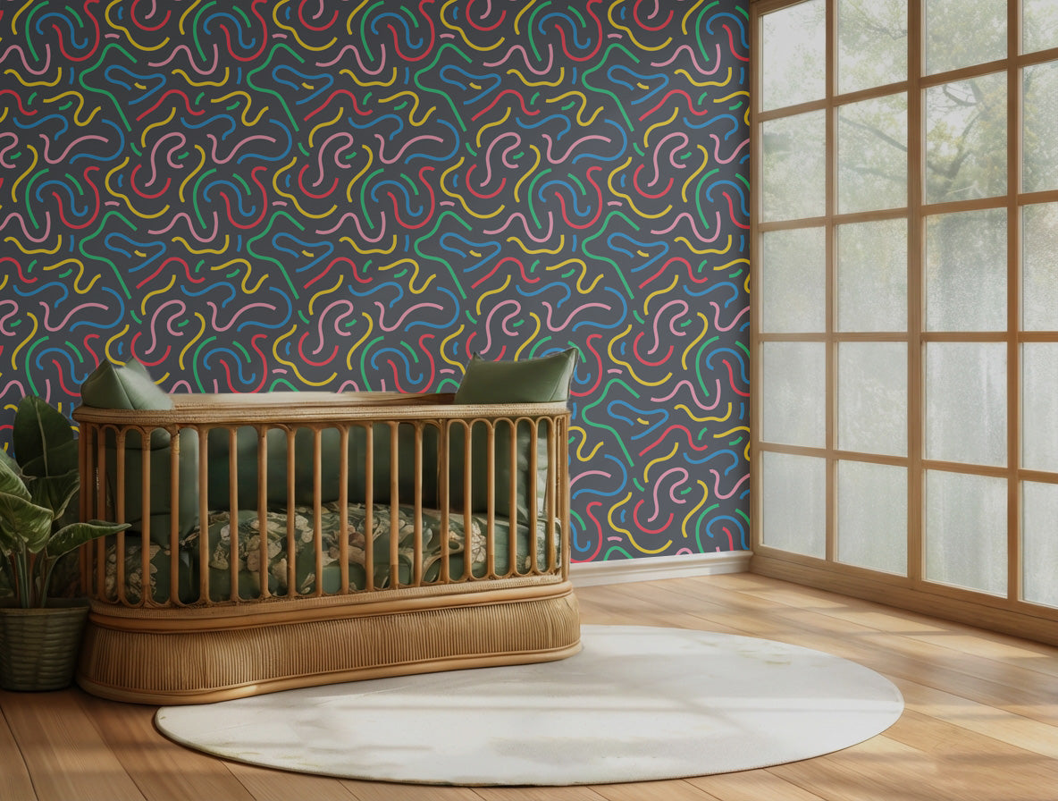 Energetic wallpaper design showing a tight, glowing labyrinth structure