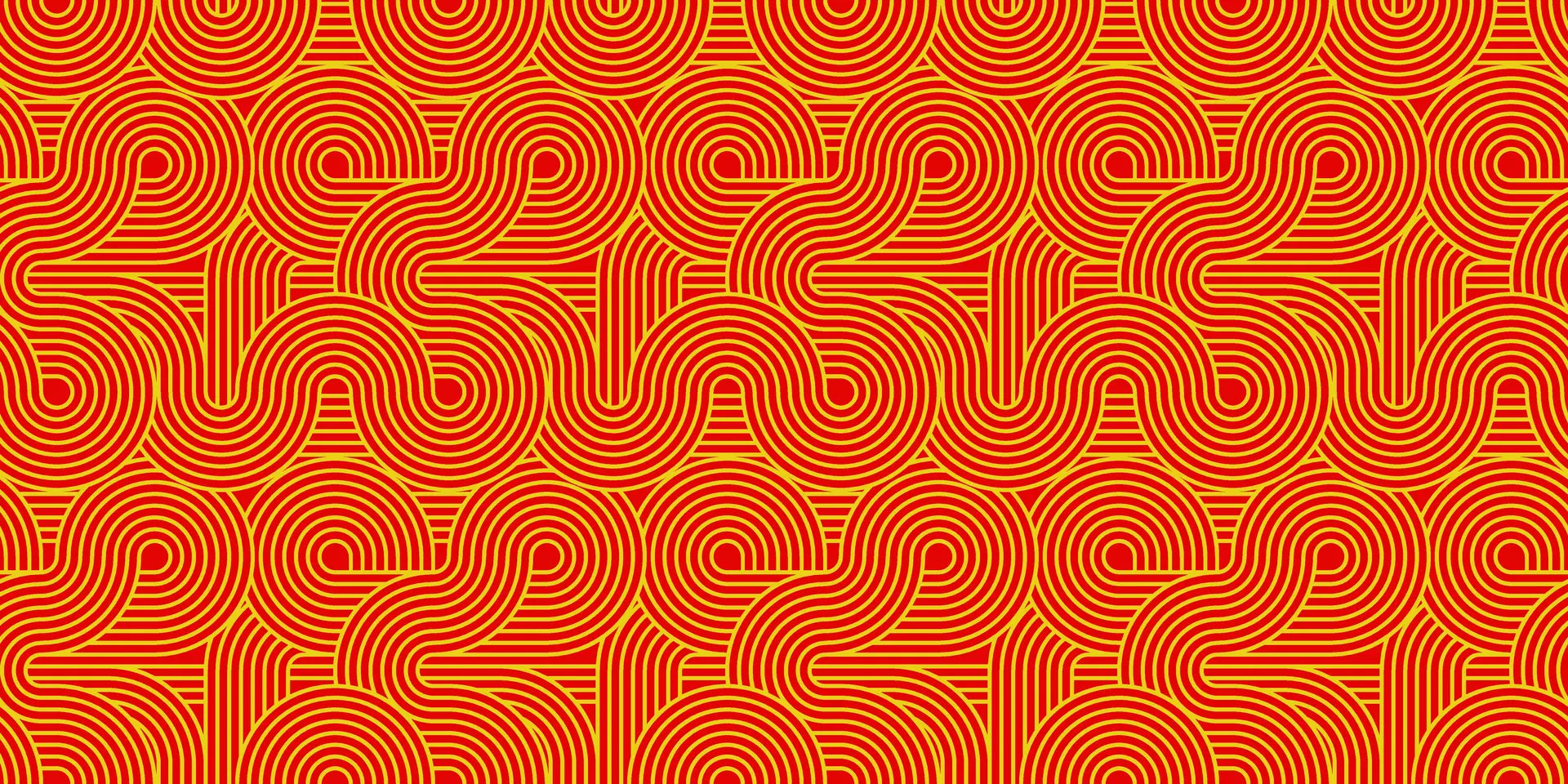 Electric Saffron vibrant red and yellow retro stripe wallpaper