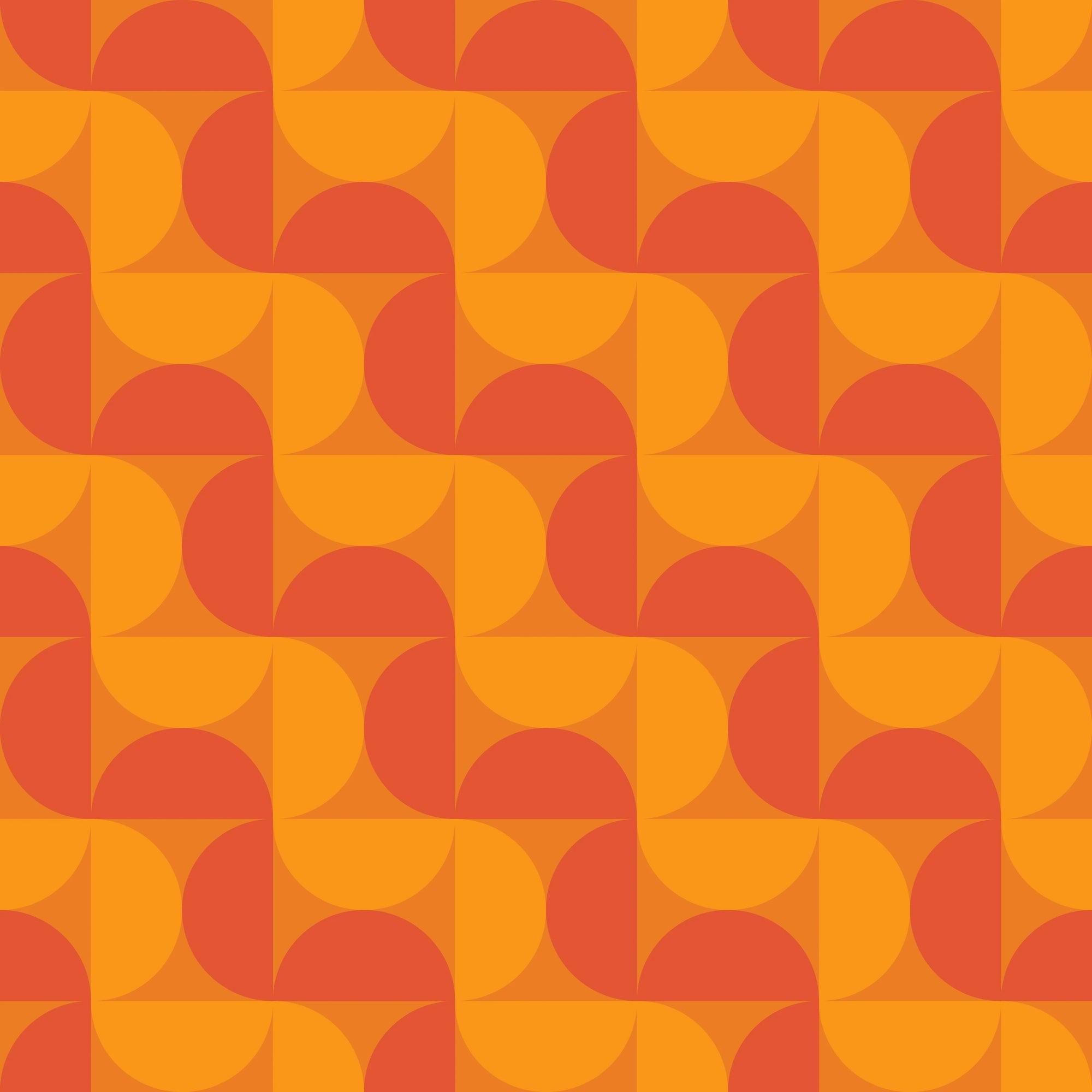 Bold orange geometric mosaic peel and stick wallpaper - Ember Mosaic
