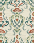 Textured teal rust floral tapestry peel and stick wallpaper - Ember Tapestry