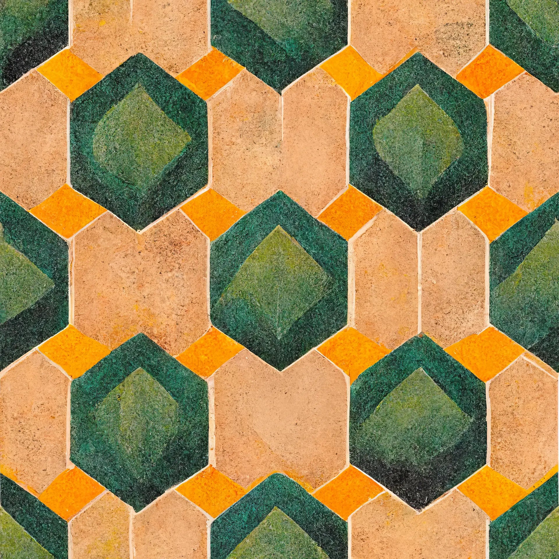 Emerald Hive bold green and gold geometric hexagon wallpaper
