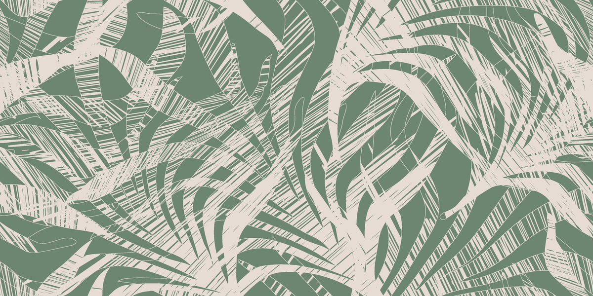 Emerald Whispers delicate leaf wallpaper