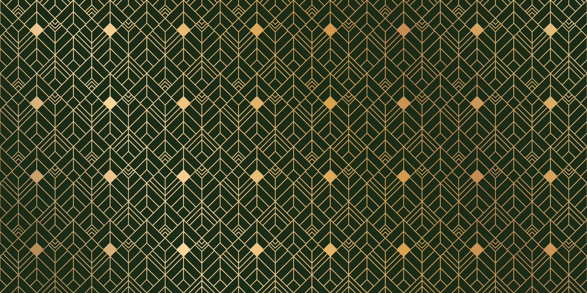 Matte emerald green gold art deco peel and stick wallpaper - Emerald Deco