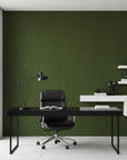 Emerald Deco emerald green art deco wallpaper as a feature wall in a bright home office