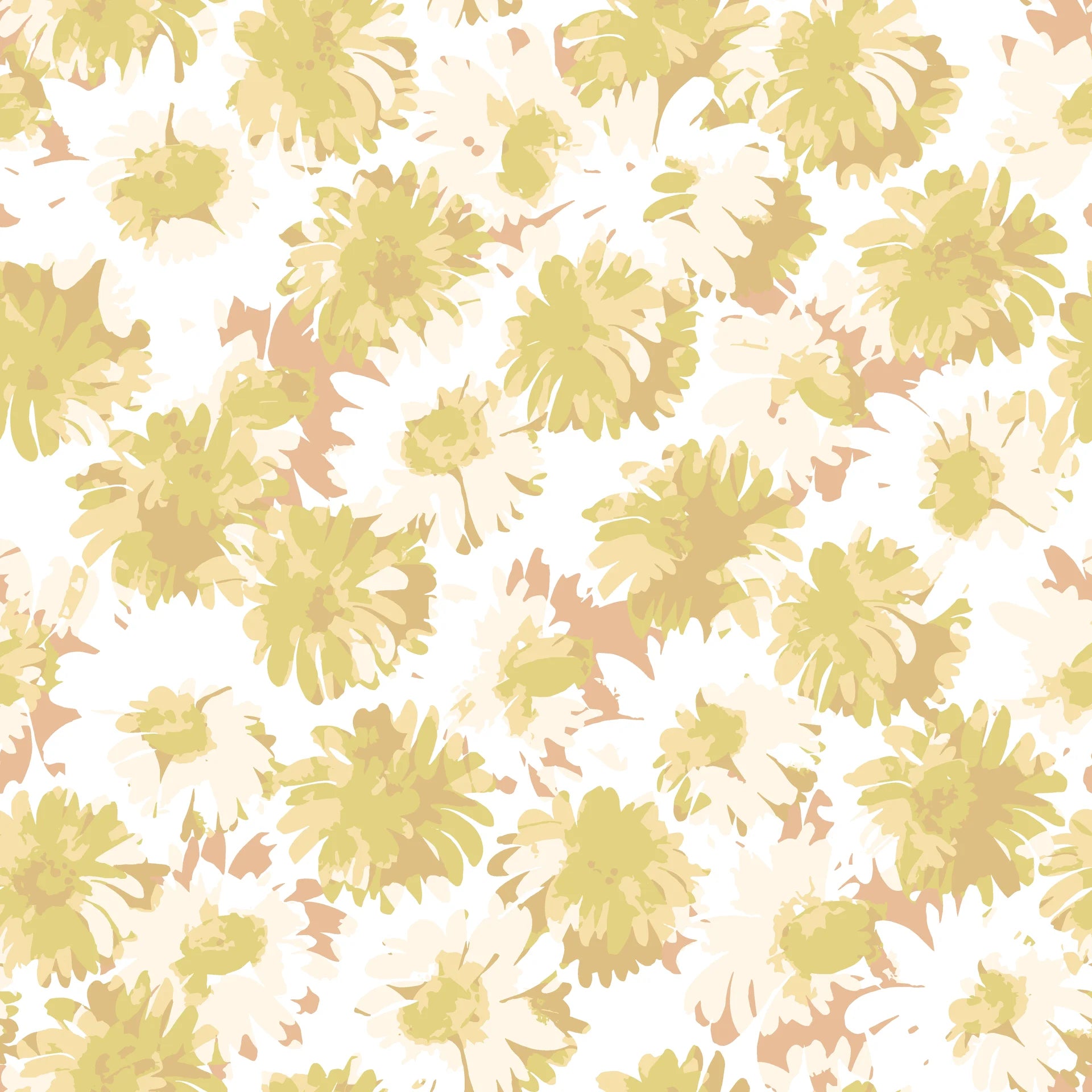 Smooth pastel yellow floral peel and stick wallpaper - Faded Blooms
