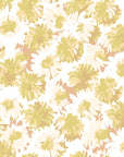 Smooth pastel yellow floral peel and stick wallpaper - Faded Blooms