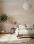 Faded Bloom soft blush watercolor in a warm and inviting living room