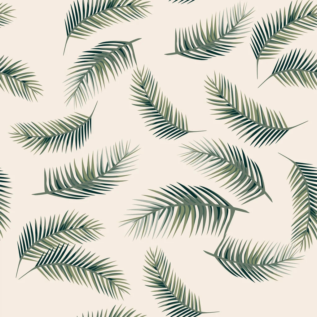 Fallen Ferns Wallpaper neutral botanical palm leaf design