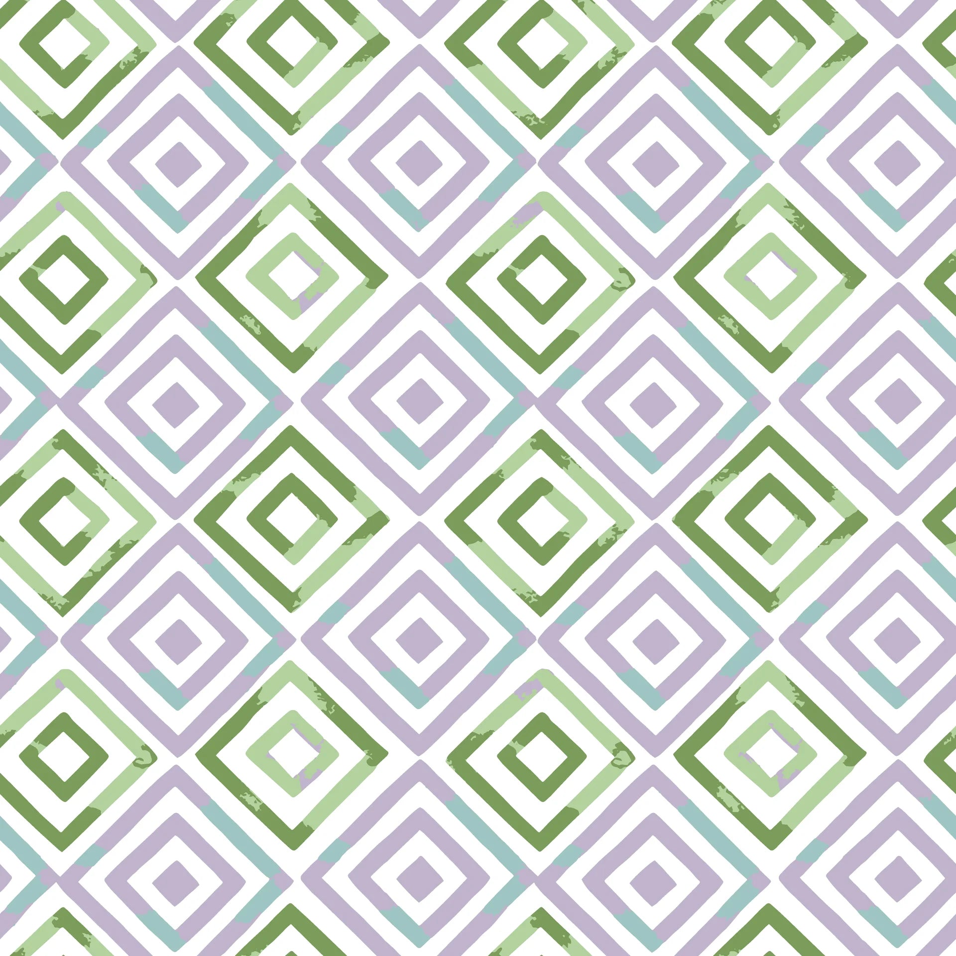 Textured pastel green and lavender geometric peel and stick wallpaper - Fern Lattice