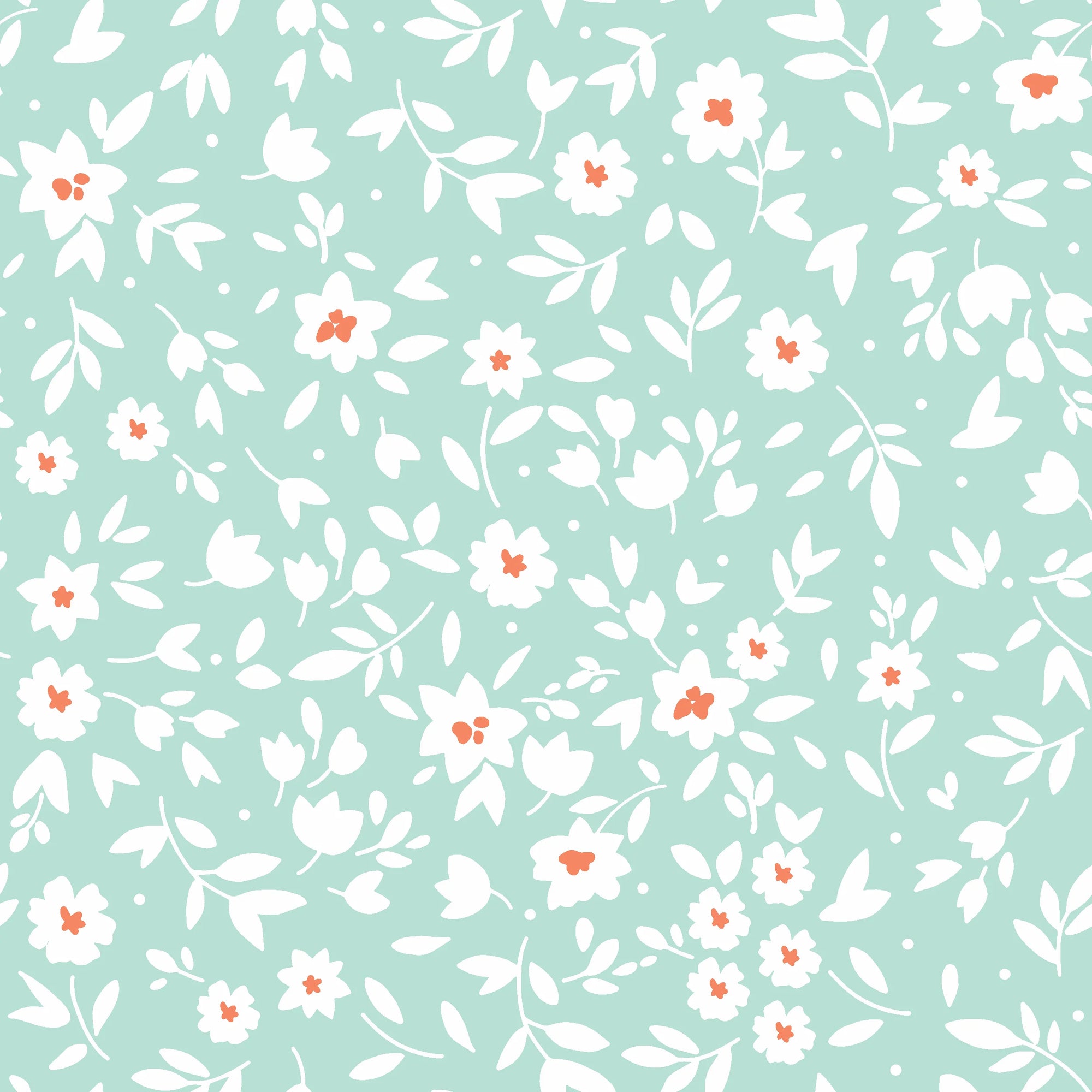 First Bloom aqua floral peel and stick wallpaper