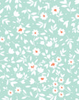 First Bloom aqua floral peel and stick wallpaper