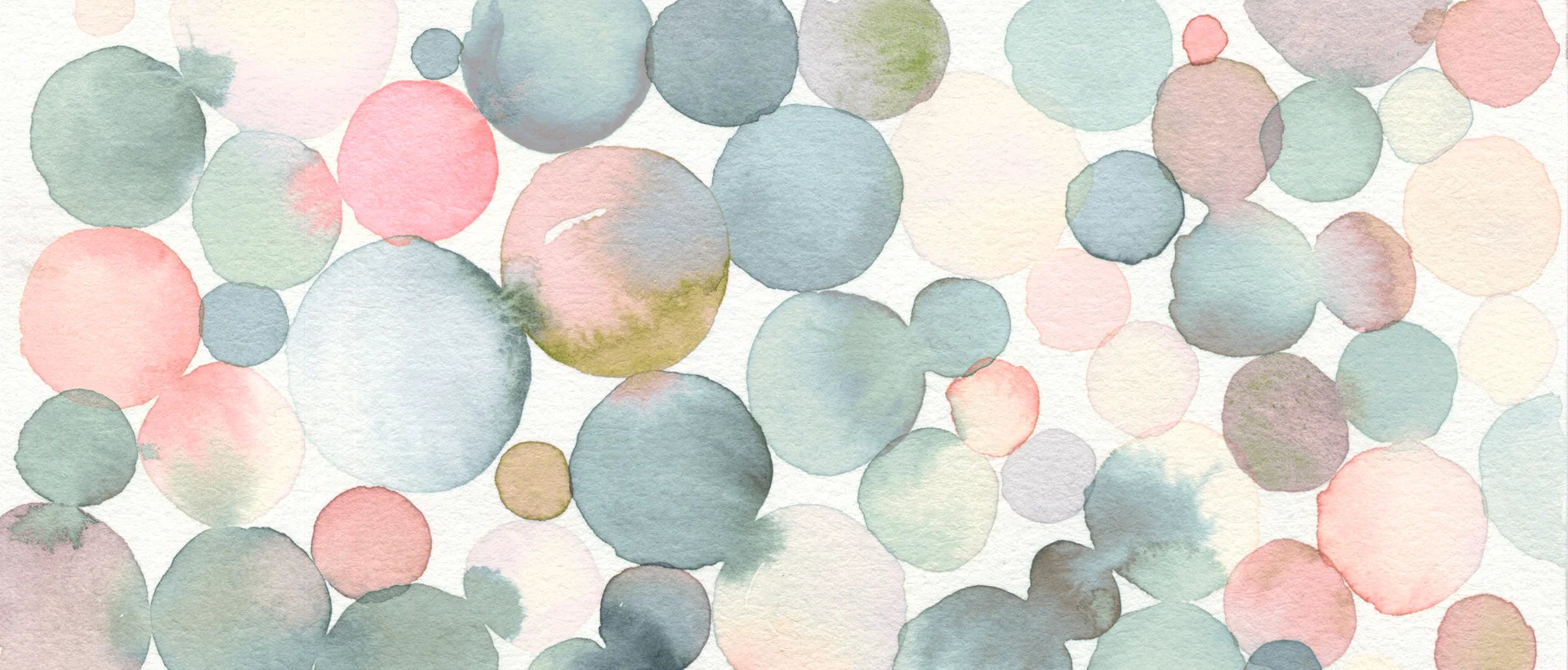 Meditative peel and stick wallpaper with serene watercolor circles