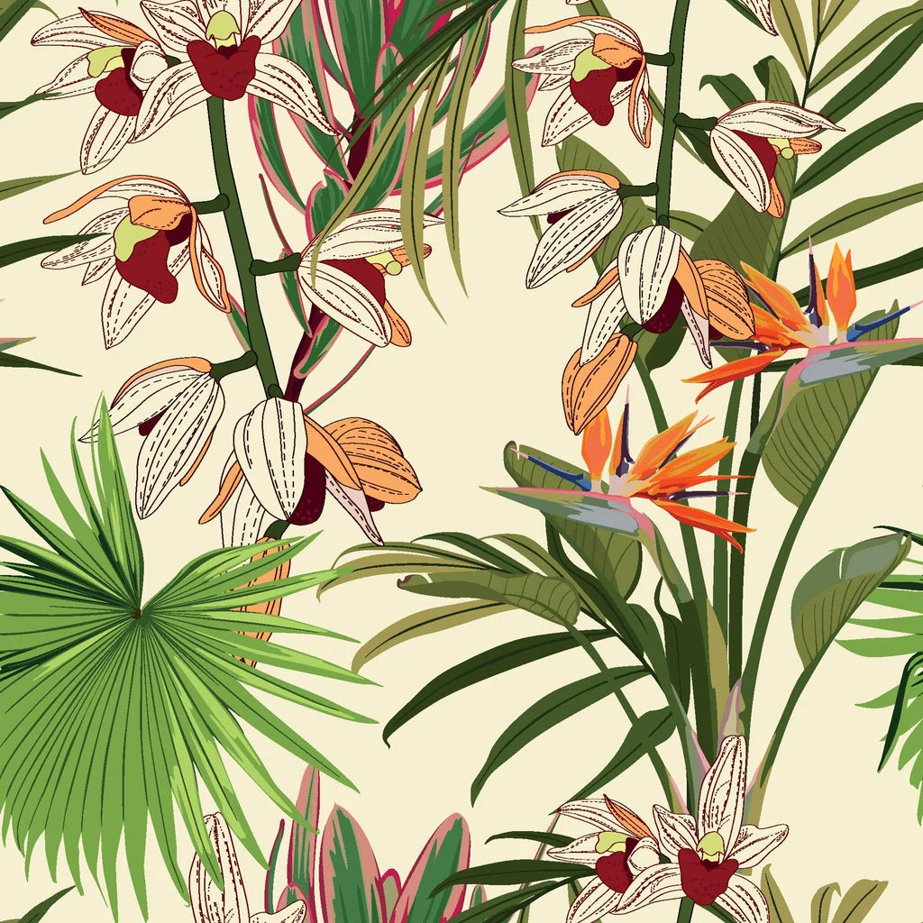 Flora Chroma colorful botanical wallpaper