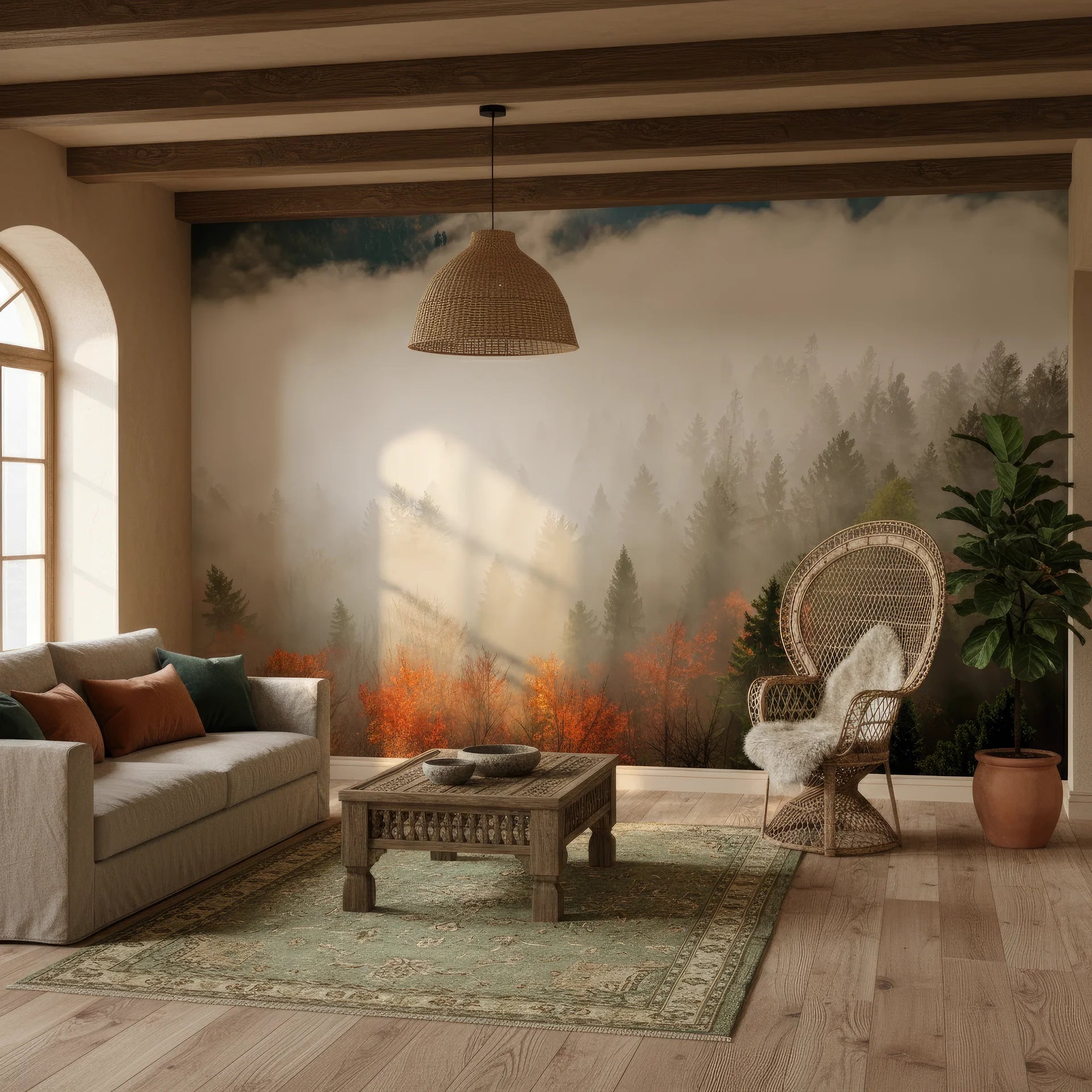 Fog'S Embrace nature wallpaper - peel and stick removable wall covering