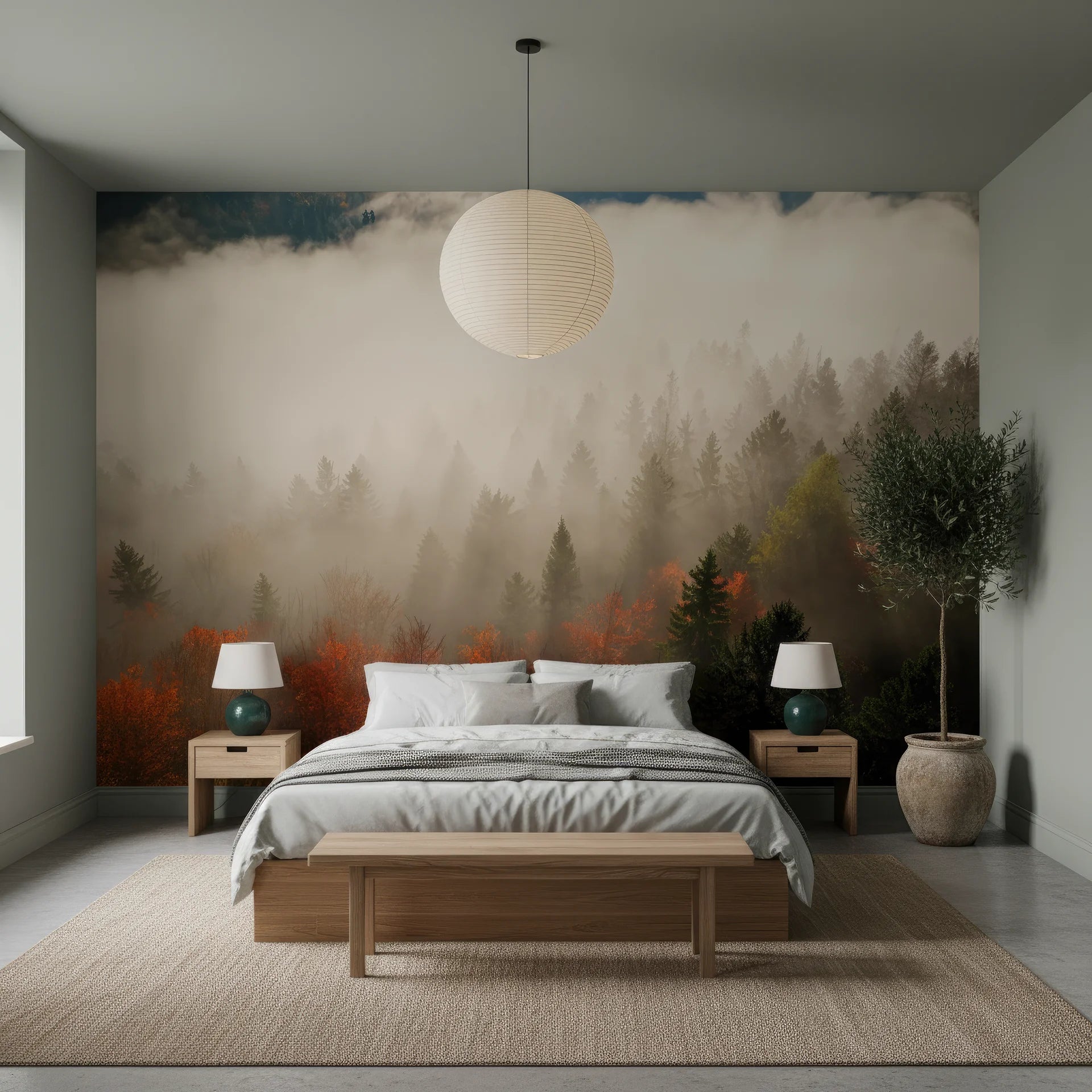 Scenic Fog'S Embrace landscape removable peel and stick wallpaper