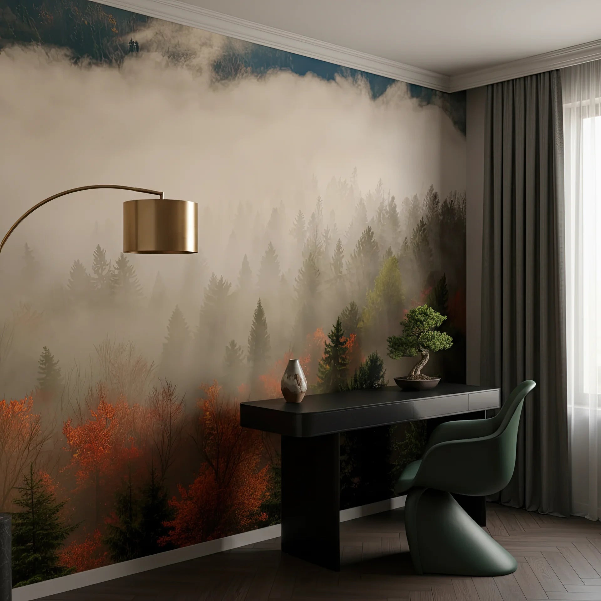 Fog'S Embrace pattern with natural textures on peel and stick wallpaper