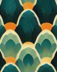 Forest Cathedral dramatic green and gold layered leaf wallpaper
