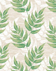 Textured green botanical leaf peel and stick wallpaper - Forest Floor