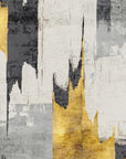 Textured peel and stick wallpaper with charcoal gold abstract shapes - Fractured Gold