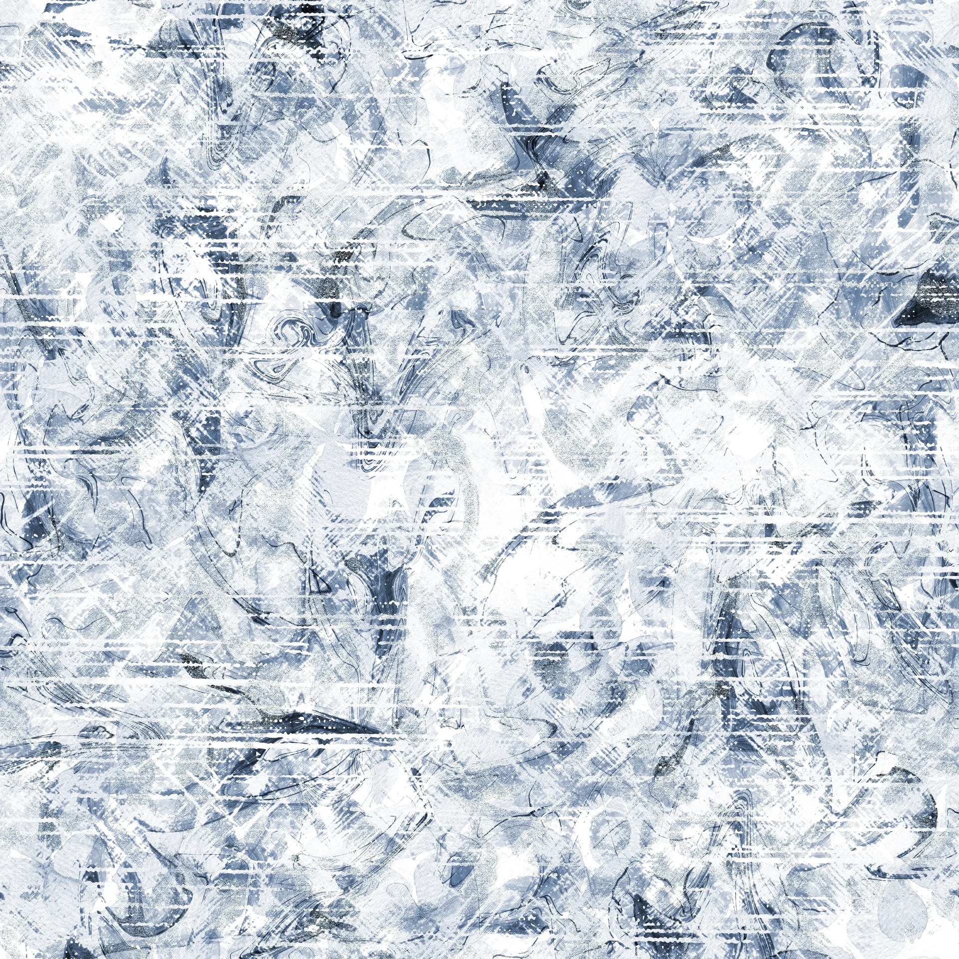 Frost & Etch blue abstract peel and stick wallpaper creating ambiance in a serene bathroom