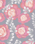 Matte blush pink rose floral peel and stick wallpaper - Frosted Rose Hush